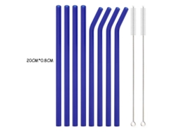 Juego de 8 pajitas reutilizables de vidrio de borosilicato, colores surtidos, para cócteles, batidos o té de burbujas, color azul oscuro Aeuzwr