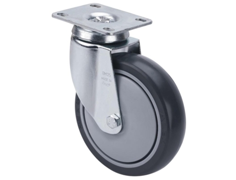 Rueda giratora placa 10bha100cp-pgaisb goma gris eje bolas ALEX