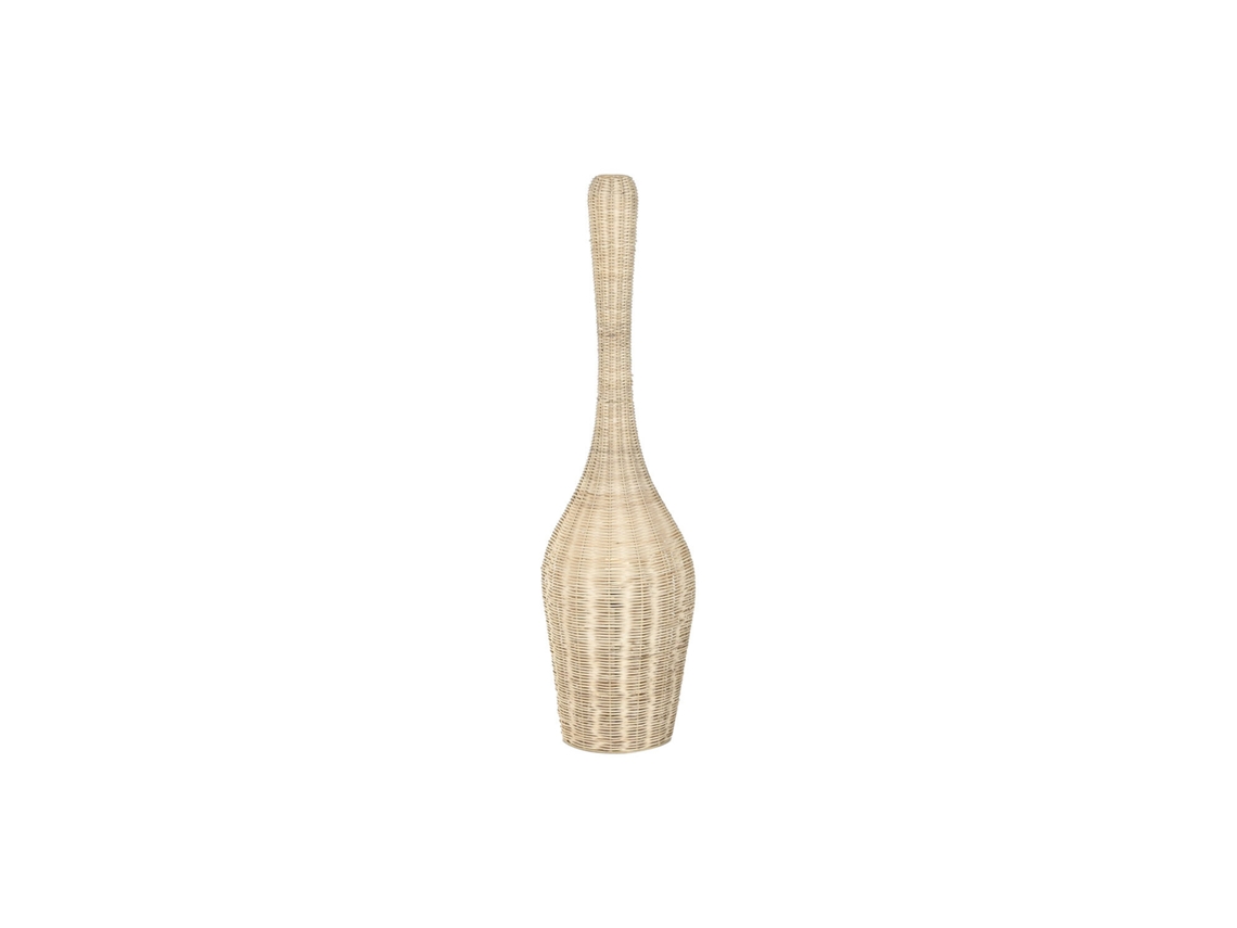 Lampara Pie Ratán Hierro Natural 25x25x85cm