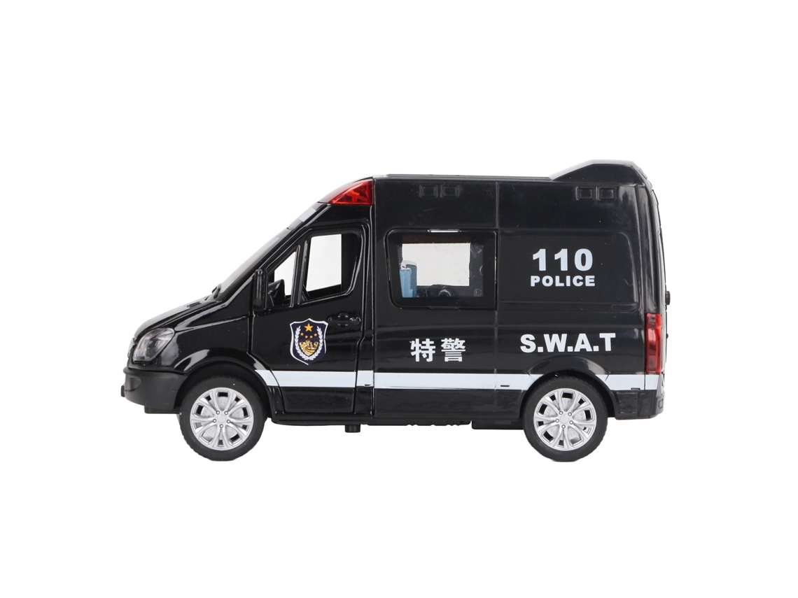 Modelo De Coche De Aleación 5 Puertas Simulación Con Luces Y Música Para Niños Vehículo Policial Especial Juguete De Coche