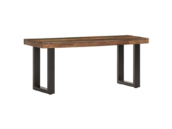 LOVELY HOME Taburete Banco 110 Cm Madera Recuperada Maciza y Acero