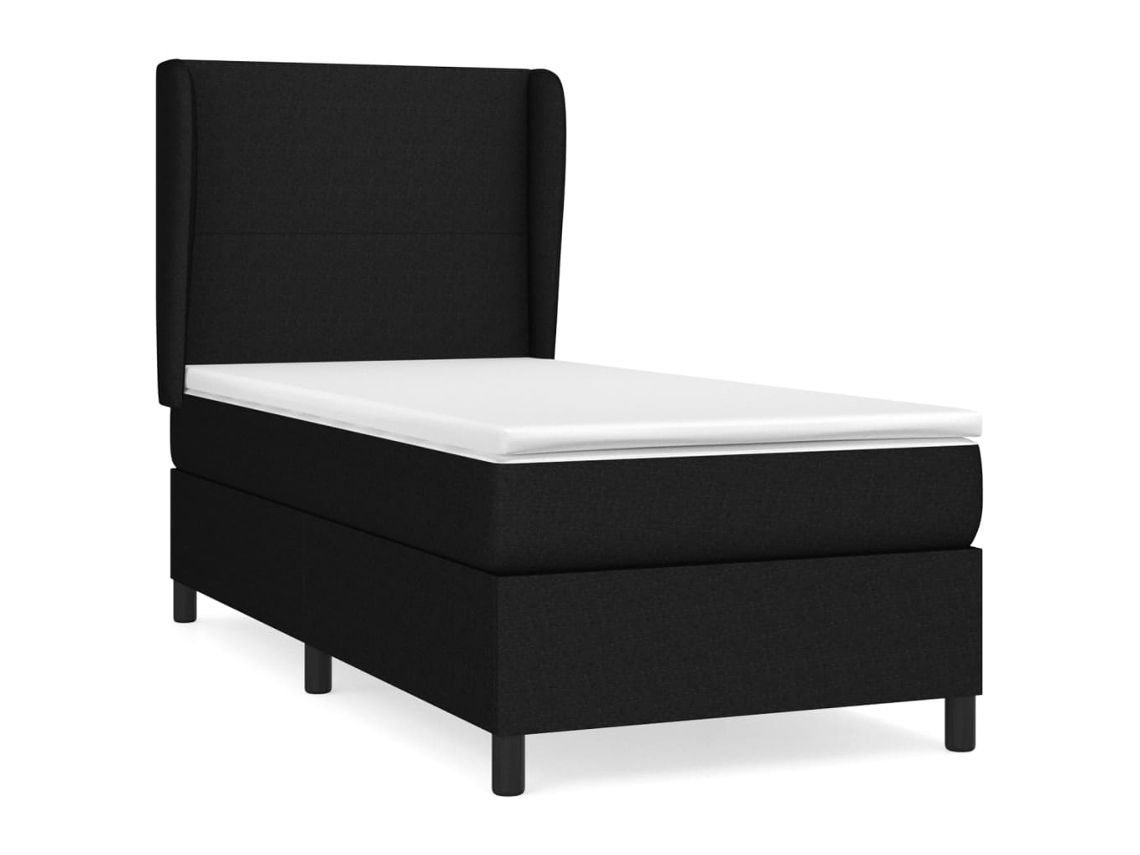 Maison Exclusive - Cama Box Spring Con Colchón Tela Negro 90x200 Cm