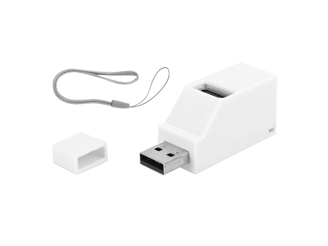 Conector Usb 2.0 3 En 1 Hub Splitter Mini Extensor De Abs Plug And Play Accesorios De Ordenador Blanco