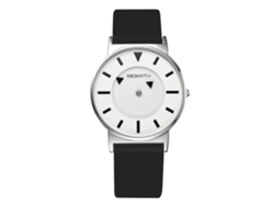 Reloj Analógico De Cuarzo Con Correa De Silicona, Esfera Redonda, Blanco Y Negro.