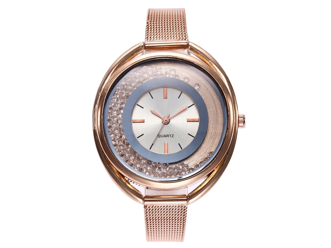 Reloj De Pulsera Analógico Unisex Zhoulianfa Con Correa De Malla Y Movimiento De Cuarzo Blanco.