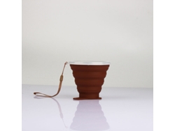 Botella De Agua De Silicona Plegable Para Niños, Color Marrón, Taza Telescópica, Ecológica.
