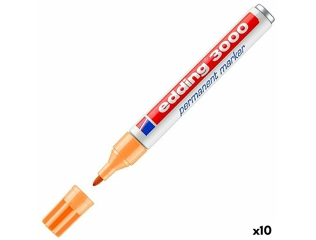 Rotulador permanente EDDING 3000 Naranja (10 Unidades)