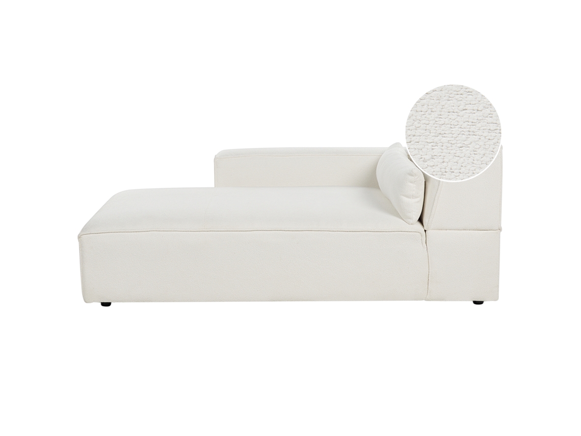 Chaise longue derecho BELIANI Hellnar de Bouclé Blanco 102x176x70