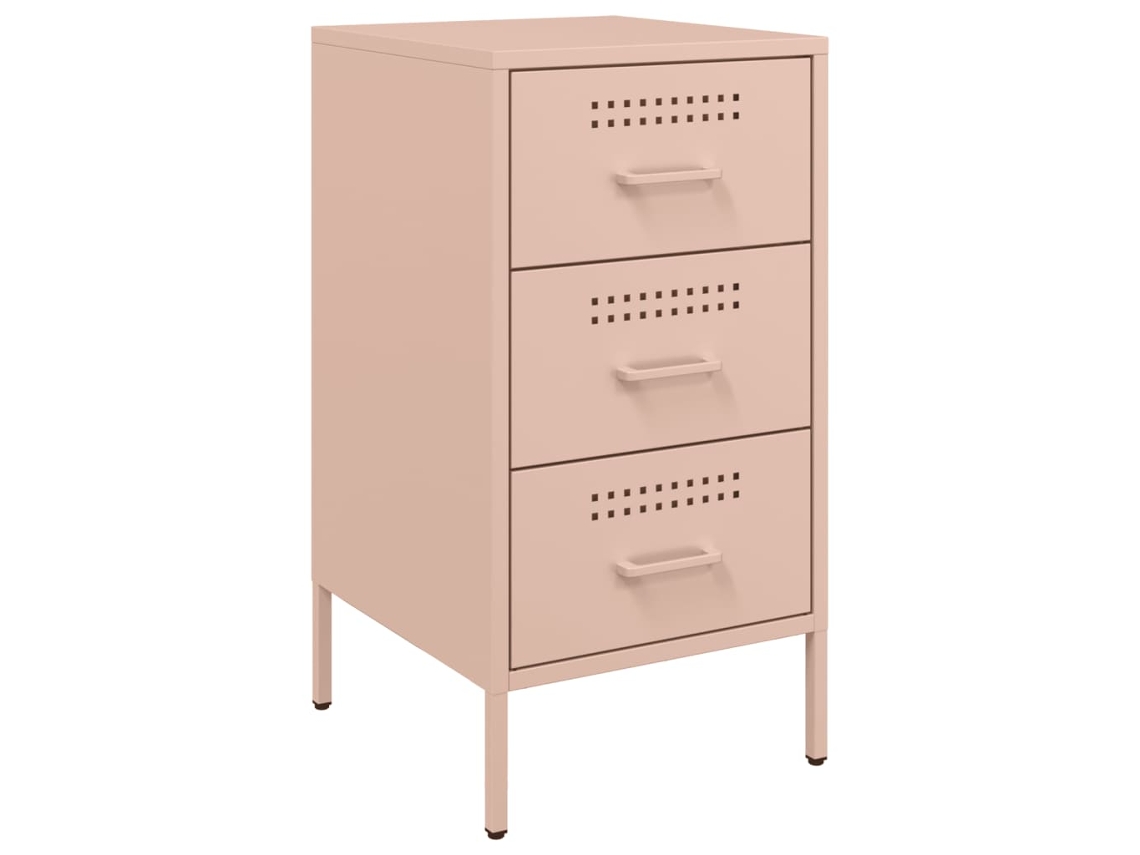 Maison Exclusive - Mesita De Noche Acero Rosa 36x39x68 Cm