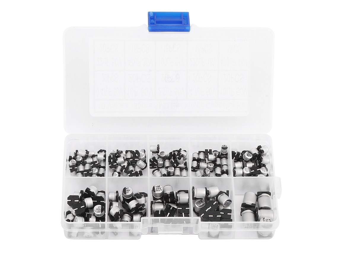 Kit De 165 Condensadores Electrolíticos Smd De Aluminio, De 0,47 Μf A 470 Μf, De 16 V A 50 V, Para Ordenador, Tv Y Radio.