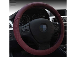 Protector Volante Coche Microfibra Cuero Rojo Diametro Universal 38cm Confortable Antideslizante