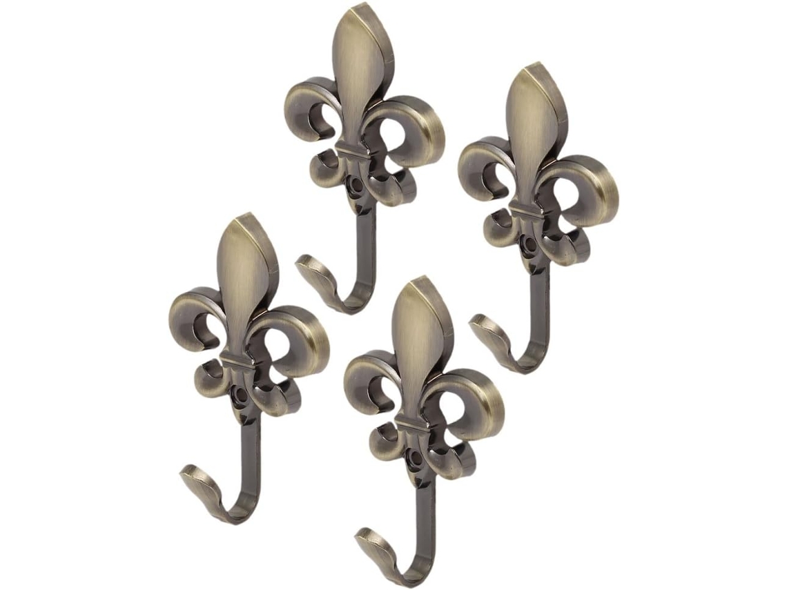 Accesorios De Baño De 4 Piezas, Para Abrigos/toallas, Aleación, Perchero De Pared Con Forma De Flor,