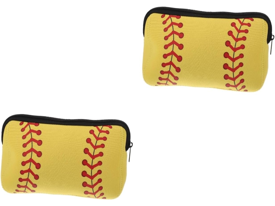 Juego De 2 Neceseres De Viaje De Neopreno Para Mujer Con Estampado De Béisbol, Que Contienen