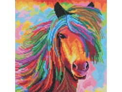 Pintura de diamante Cuadro Kit - Caballo de color - 30 x 30 cm CRYSTAL ART