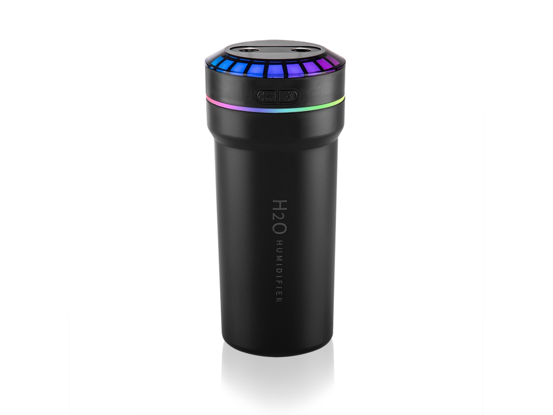 Humidificador de aire de 300 ml con doble pulverización. Mdug (negro, USB tipo C)