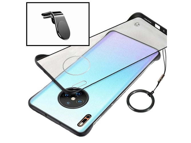 Kit Funda y Soporte Magnético Coche Huawei Mate 30 5G Invisible Bumper
