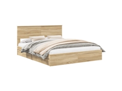 Maison Exclusive - Cama Con Almacenamiento Con Cabecera Roble Sonoma 160 X 200 Cm