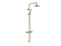 Columna De Ducha Termostática De Latón Dorado Cepillado, Colección Scamandre - Sc418