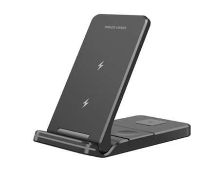 ELKUAIE Cargador inalámbrico plegable 3 en 1, soporte de carga certificado Qi de 15 W, compatible con iPhone Samsung, etc.