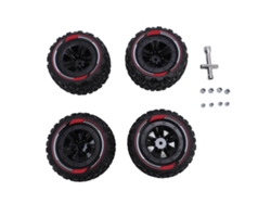 Juego De 4 Neumáticos Para Coche Rc Con Tuercas M3 Y M4, Goma Universal Para Crawler 1/14 Y 1/16, Color Negro.