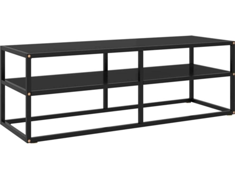 vidaXL Mueble para TV negro de vidrio negro 120x40x40 cm