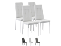 Conjunto de 4 Cadeiras Chelsea Estofadas Branco 42 X 51 X X 97 Cm VS VENTA-STOCK