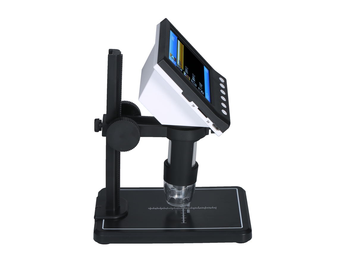 Microscopio Digital 1000x Con Pantalla De 4,3 Pulgadas Y Resolución 960p, Luces Led Ajustables, Compatible Con Windows Y Mac.