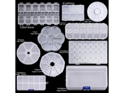 Caja organizadora de joyas rectangular/redonda con tapa para joyas, pendientes, decoración de uñas, colgantes, multiusos Hengrongshen