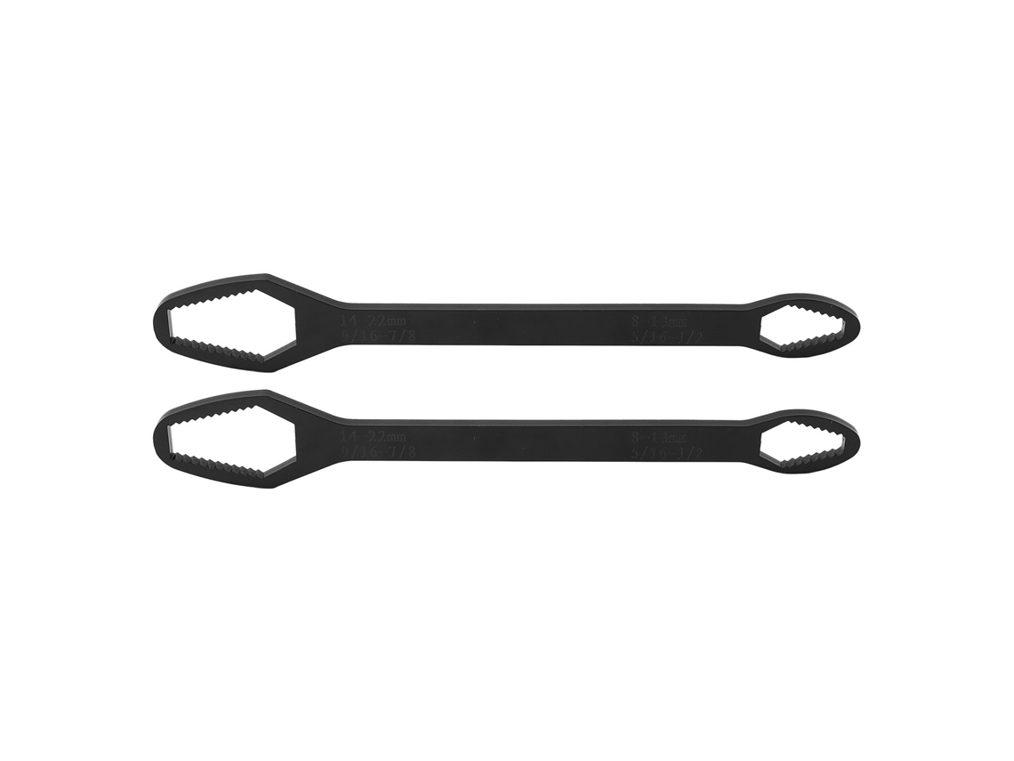 Llave universal ajustable de 2 puntos con autoajuste, 8-22 mm, 260 mm, electroforesis negra, 2 piezas