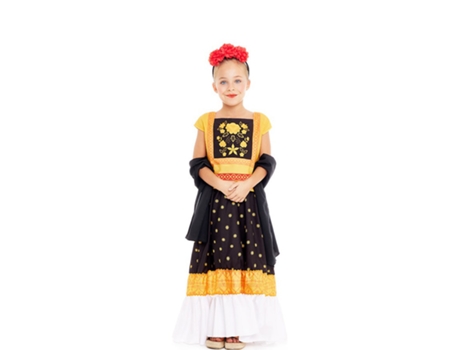 Disfraz de Niña PARTILANDIA pintor mexicano amarillo y negro (Tam.: 7-9 anos)
