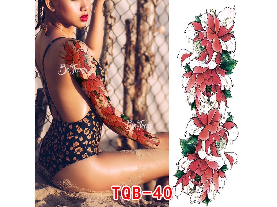 Tatuaje Temporal Impermeable Para Todo El Brazo, Para Hombres Y Mujeres.