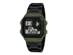 Reloj Deportivo Digital Multifuncional, Resistente Al Agua Hasta 30 M, Negro + Verde Militar