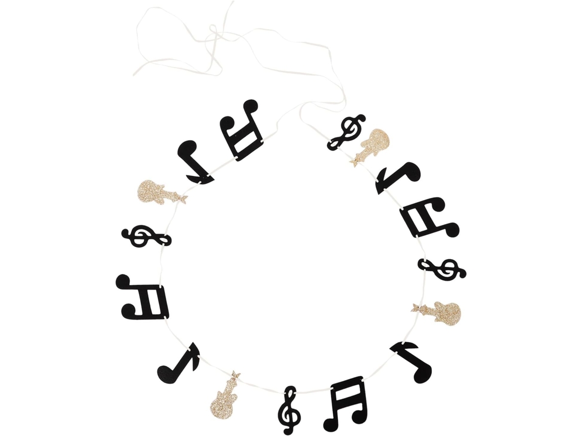 Guirnalda De Notas Musicales Para Fiestas, Hecha De Tela No Tejida Y Plástico. Flexible Y Perfecta Para Fotos. Para