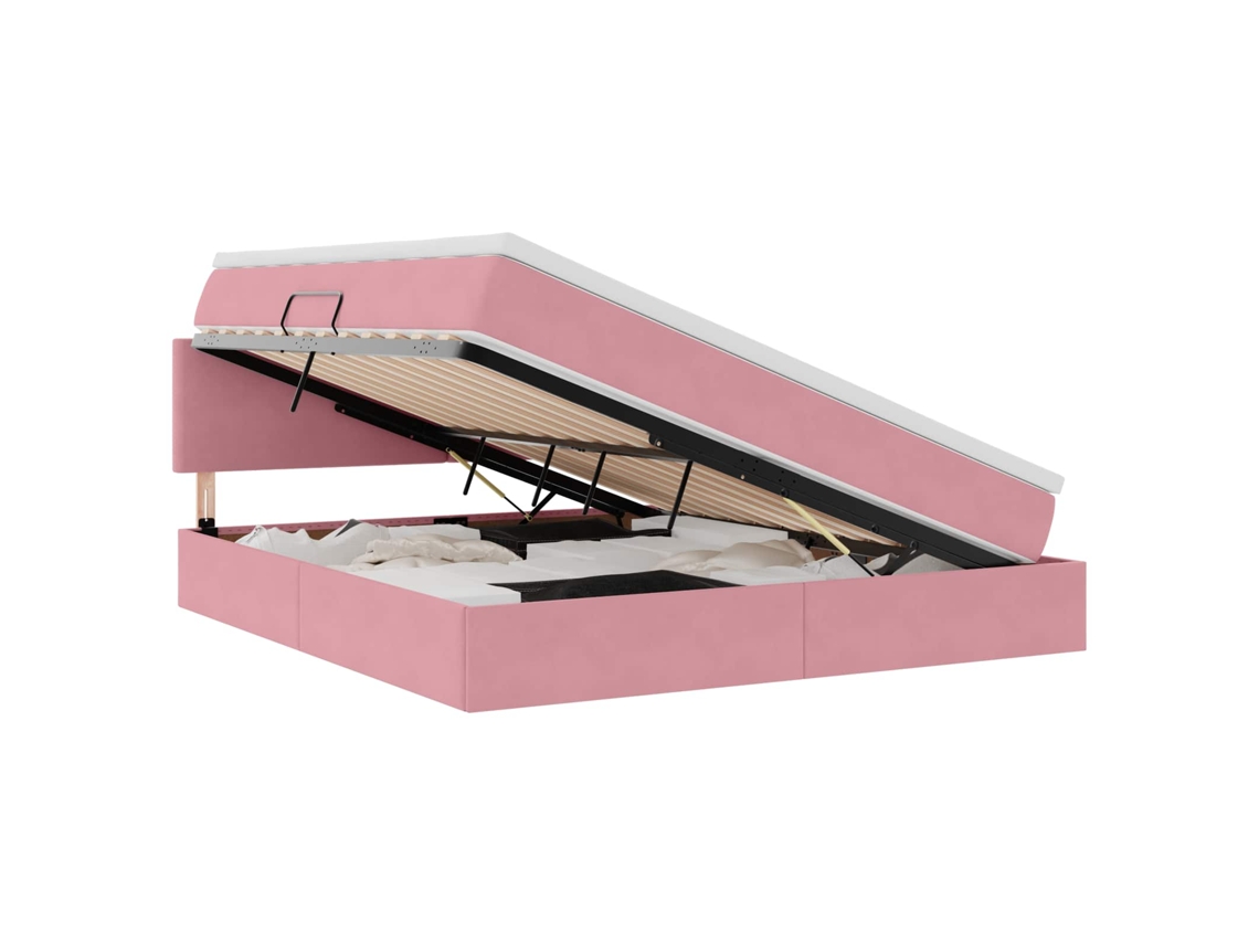 Maison Exclusive - Cama Con Almacenamiento Rosa 180 X 200 Cm Terciopelo