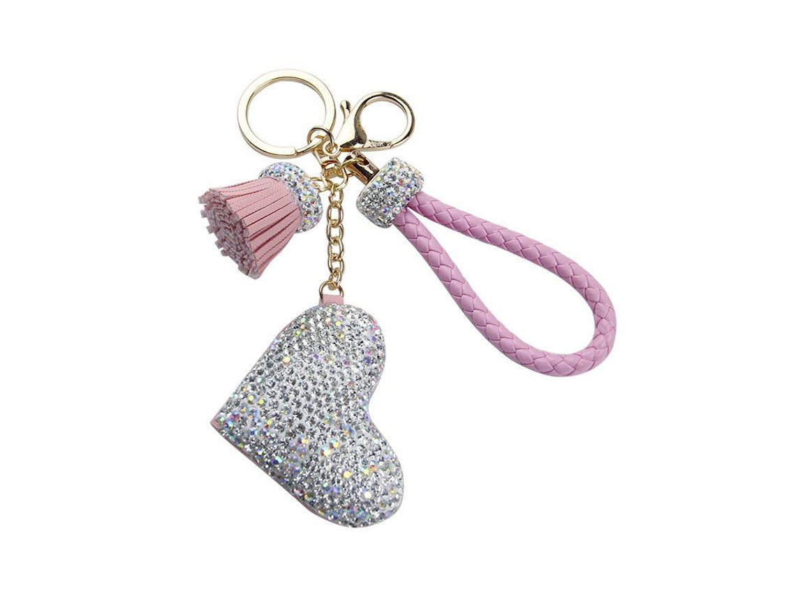 2026rebe-llavero Linjou Corazón Strass Con Tassel Para Coche Y Bolsos (rosa)