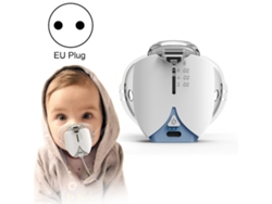 Nebulizador portátil de micromalla para adultos y niños, silencioso, con adaptador europeo estándar. (Azul y blanco)