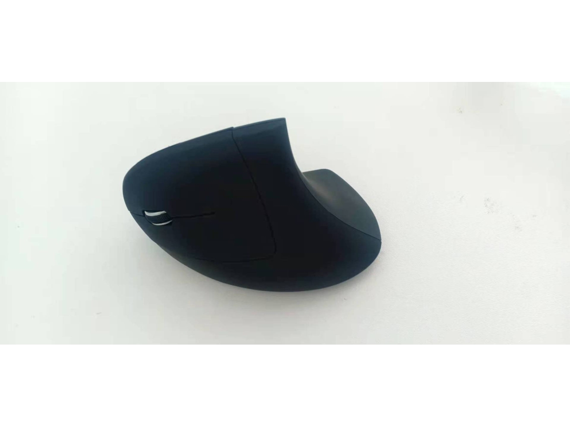 Ratón vertical inalámbrico recargable, modo dual, silencioso, batería seca, para zurdos, negro