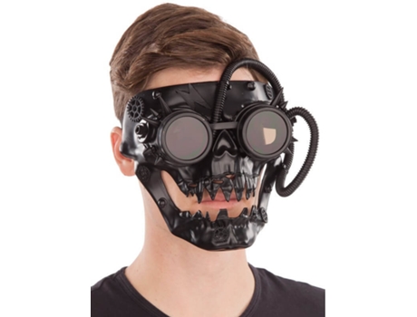 Máscara DISFRAZZES Negra Steampunk Con Tubos