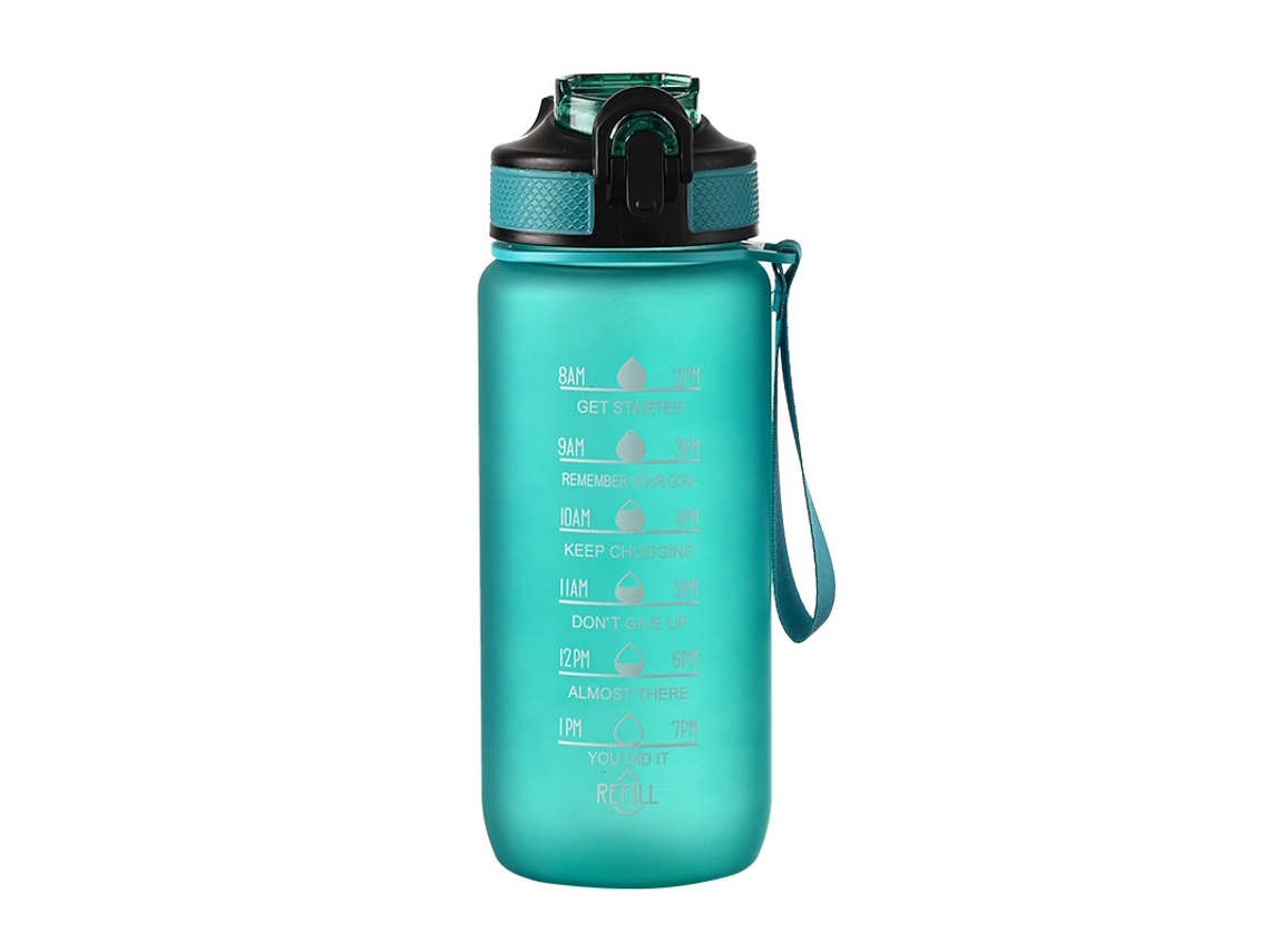 Botella deportiva MDUG de 700 ml con degradado, correa para el hombro y pajita verde (no aplicable)