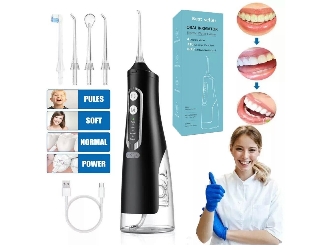 Irrigador Bucal Dental Inalámbrico Flosser De Agua 300ml Gertiz