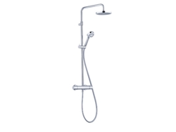 Sistema de ducha doble Logo con termostato, montaje en pared, Hotstop, cromado, 6809205 00 Kludi