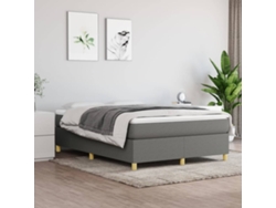 Cama Sin Colchón Tela Gris Oscuro 140x190 Cm