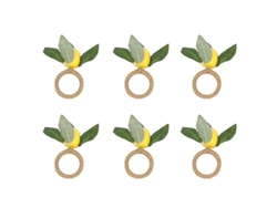 6 Anillos Para Servilletas De Simulación De Limón Plantas Con Hoja Y Vidrio Para Mesa Eventos Bodas Fiestas