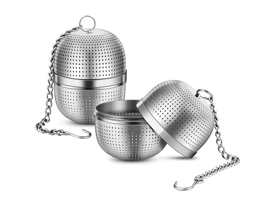 Filtro Infusor De Té, Paquete De 2 Unidades, Acero Inoxidable 304 Para Té A Granel Con Base Estable.