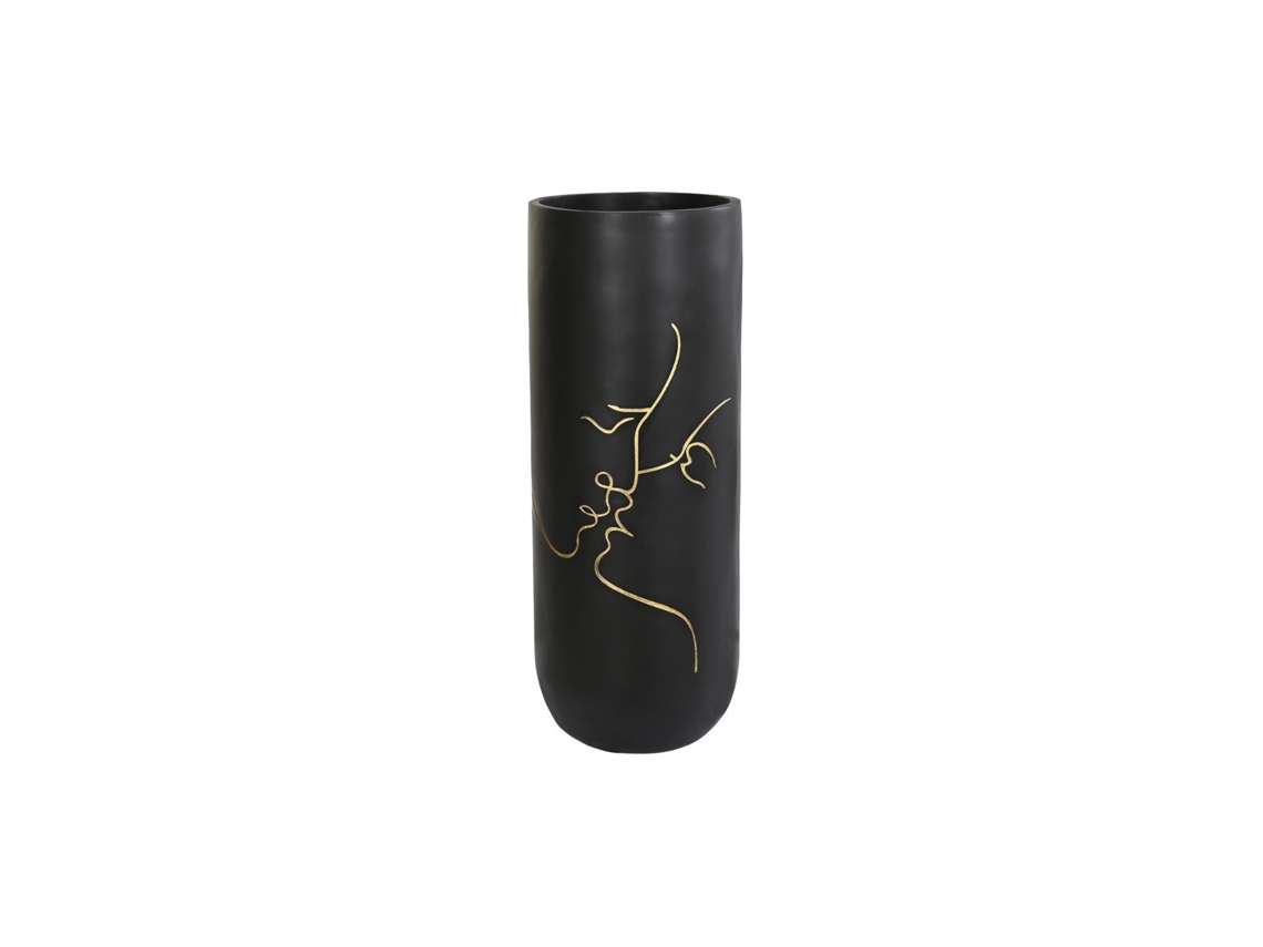 Jarrón de resina negra mate con forma de beso, 35x35x90cm ALEXANDRA HOUSE LIVING