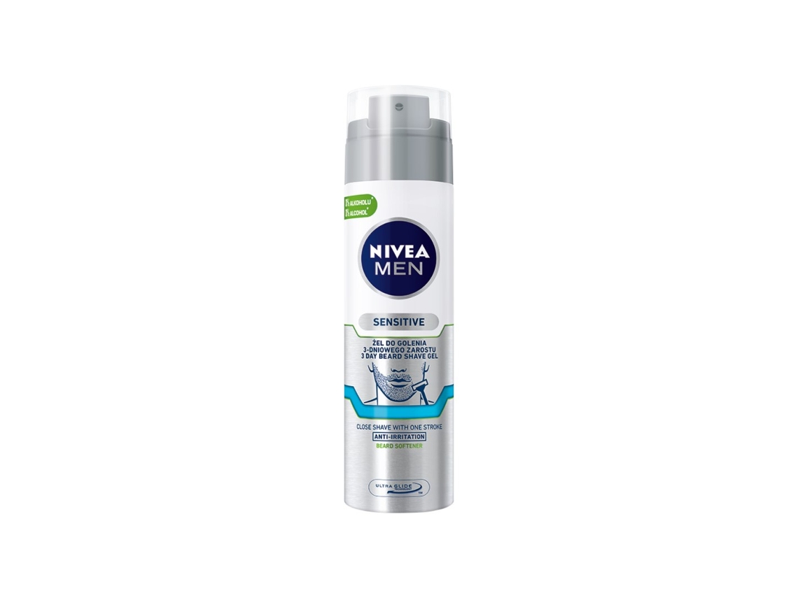 Gel de afeitar Smooth Glide para hombre, 200 ml, para una experiencia perfecta de cuidado de la barba en 3 días, Nivea