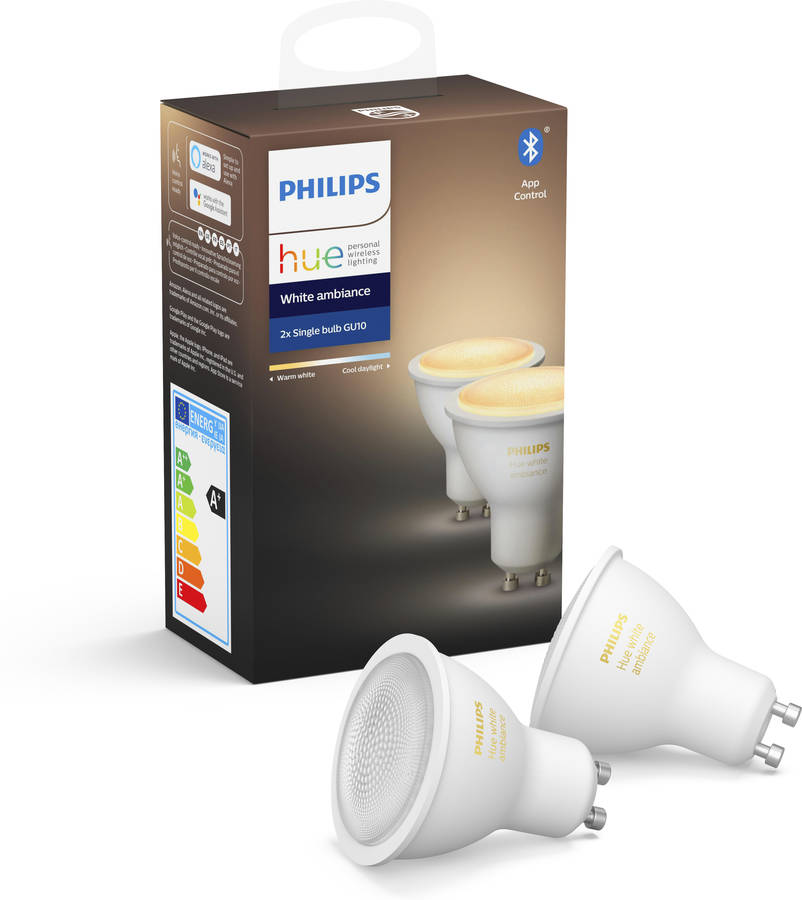 Kit 2 Bombillas Inteligentes PHILIPS HUE  (GU10 - Blanca fría a caliente)
