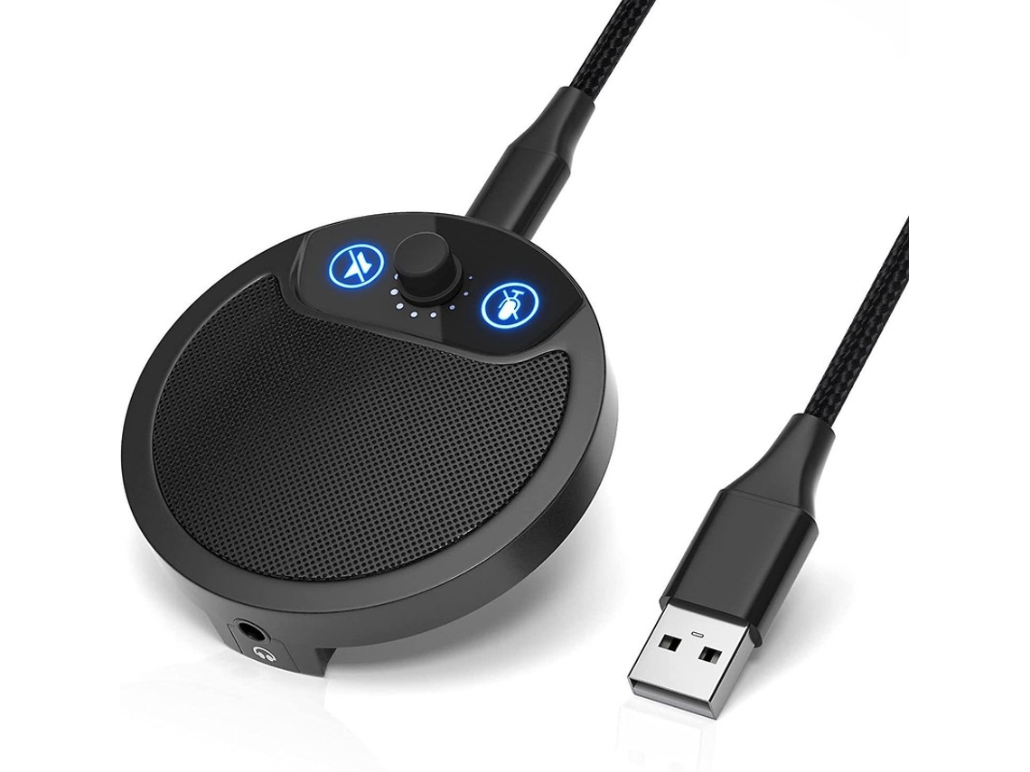 Micrófono Conferência Usb Omnidirecional Botão Yizhood Negro