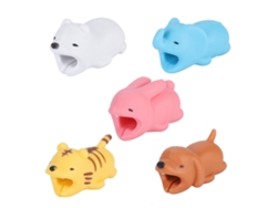 5 Pcs Protector De Mordeduras De Cable De Animal De Dibujos Animados, Cubierta Anti-rotura Para Cable De Datos Para Iphone