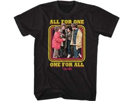 Camiseta Unisexo DEEPSTONE All For One Goonies Negro (XXL)